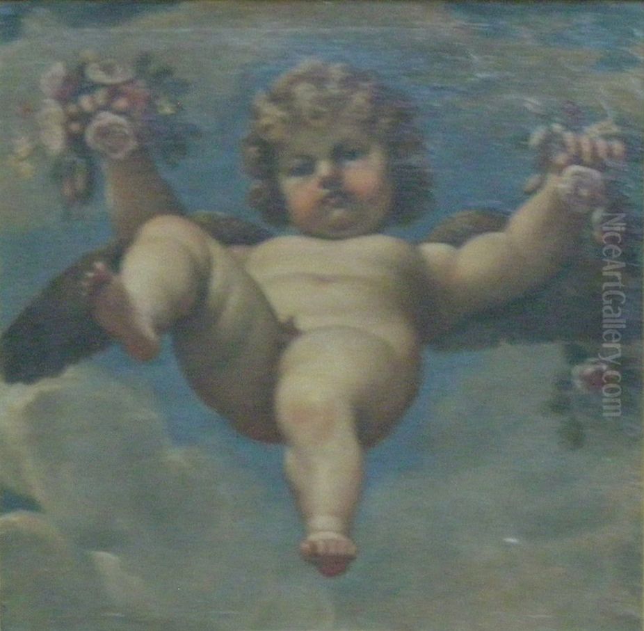 Amour repandant des fleurs Oil Painting by Annibale Carracci