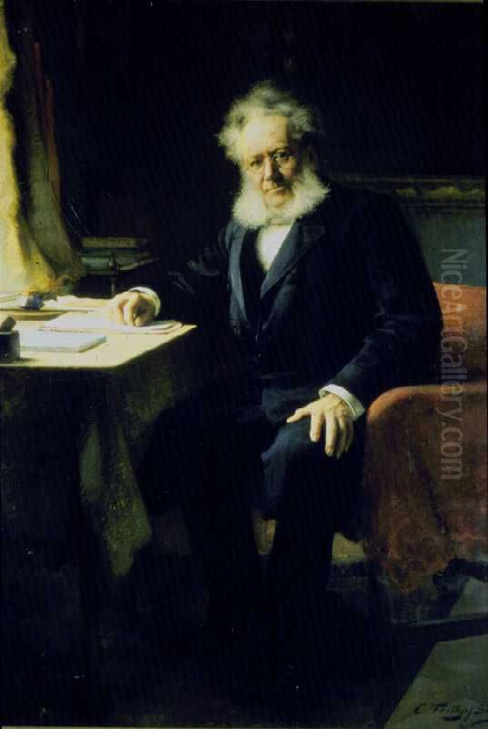 Portrait of Henrik Ibsen Oil Painting by Carl Frithjof Smith
