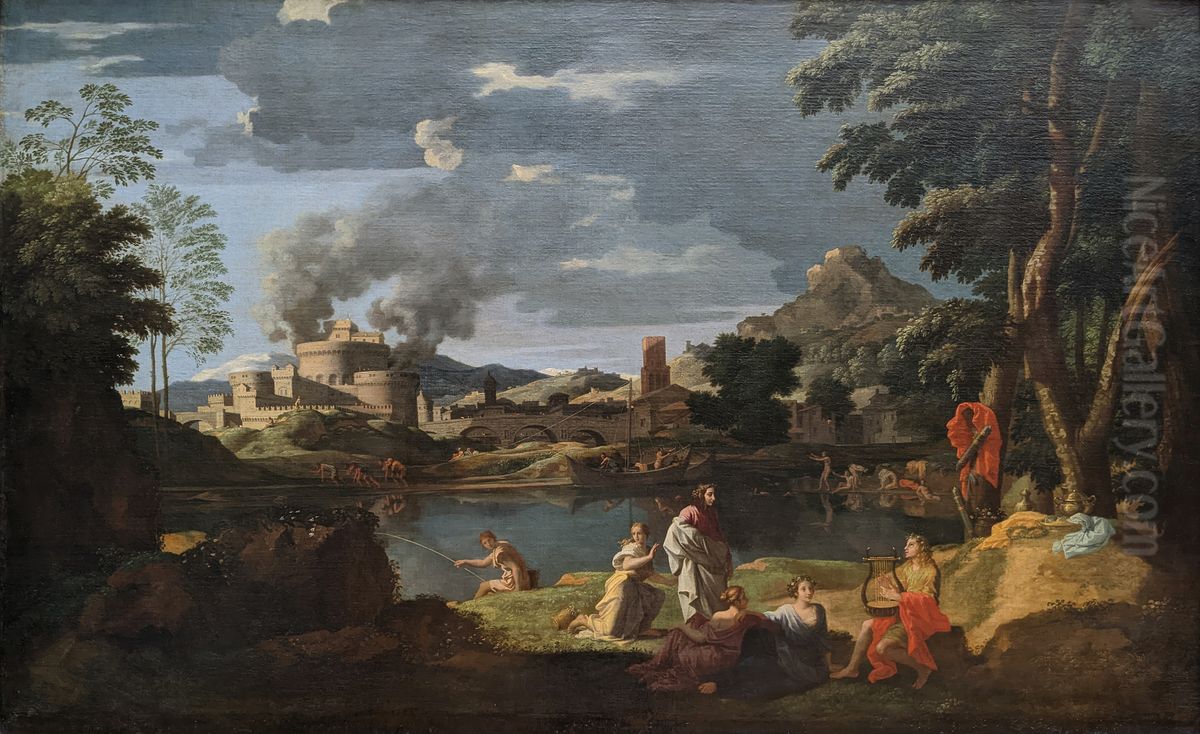 Orphee et Eurydice Oil Painting by Nicolas Poussin