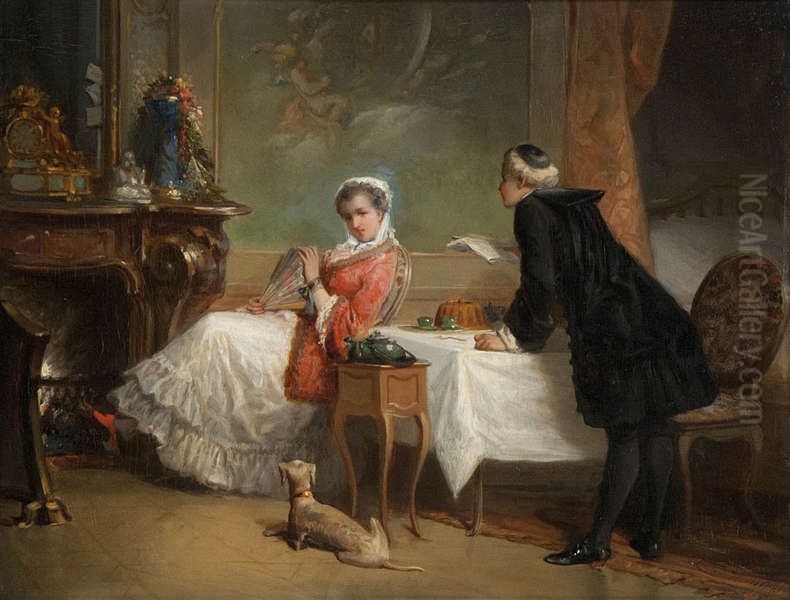 The Letter Oil Painting by Constant Wauters