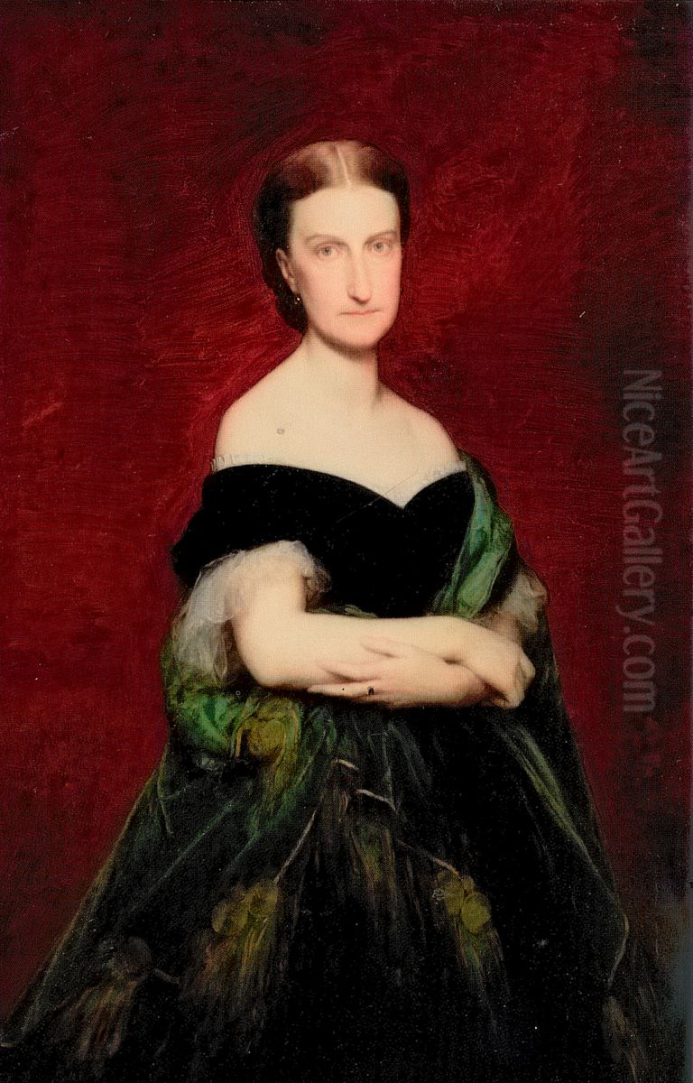 Portrait de Marie-Caroline-Auguste de Bourbon-Siciles Oil Painting by Charles Jalabert
