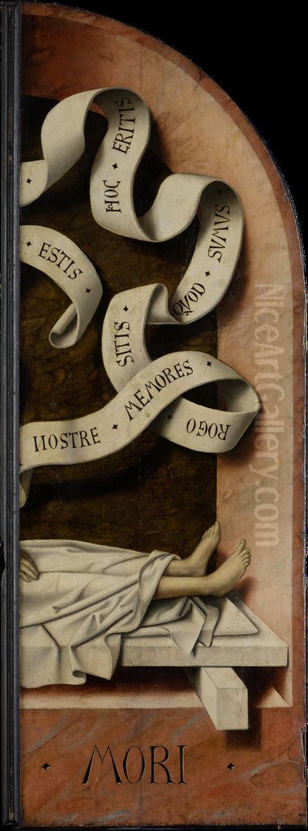 A Body in a Grave Niche Oil Painting by Master Of Frankfurt
