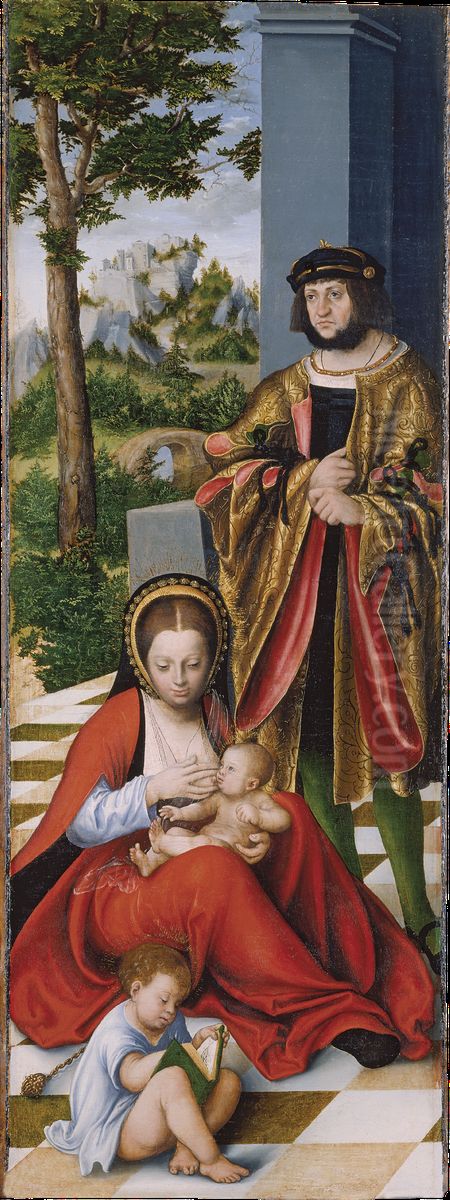 Mary Cleophas and Alphaeus (with the features of Frederick the Wise) with two of their sons Oil Painting by Lucas Cranach the Elder