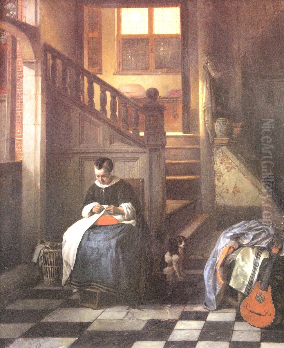 La menagere Oil Painting by Jan August Hendrik Leys