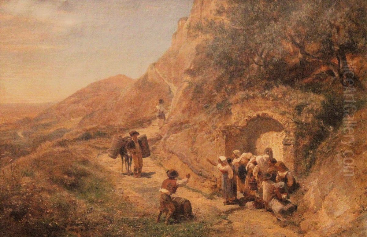 Dans les Abruzzes Oil Painting by Oswald Achenbach