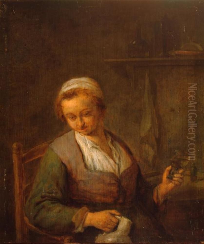 Drinking peasant woman Oil Painting by Adriaen van Ostade