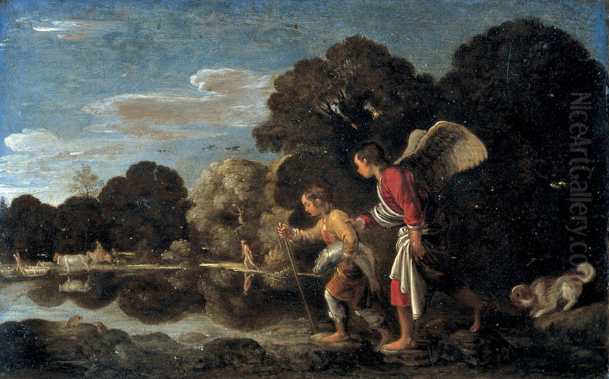 Tobias und der Engel (Der kleine Tobias) Oil Painting by Adam Elsheimer
