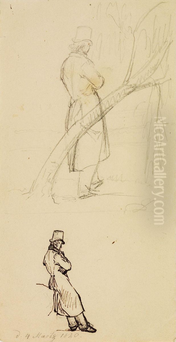 Figure studies Oil Painting by Johan Wilhelm Ludwig Dahl