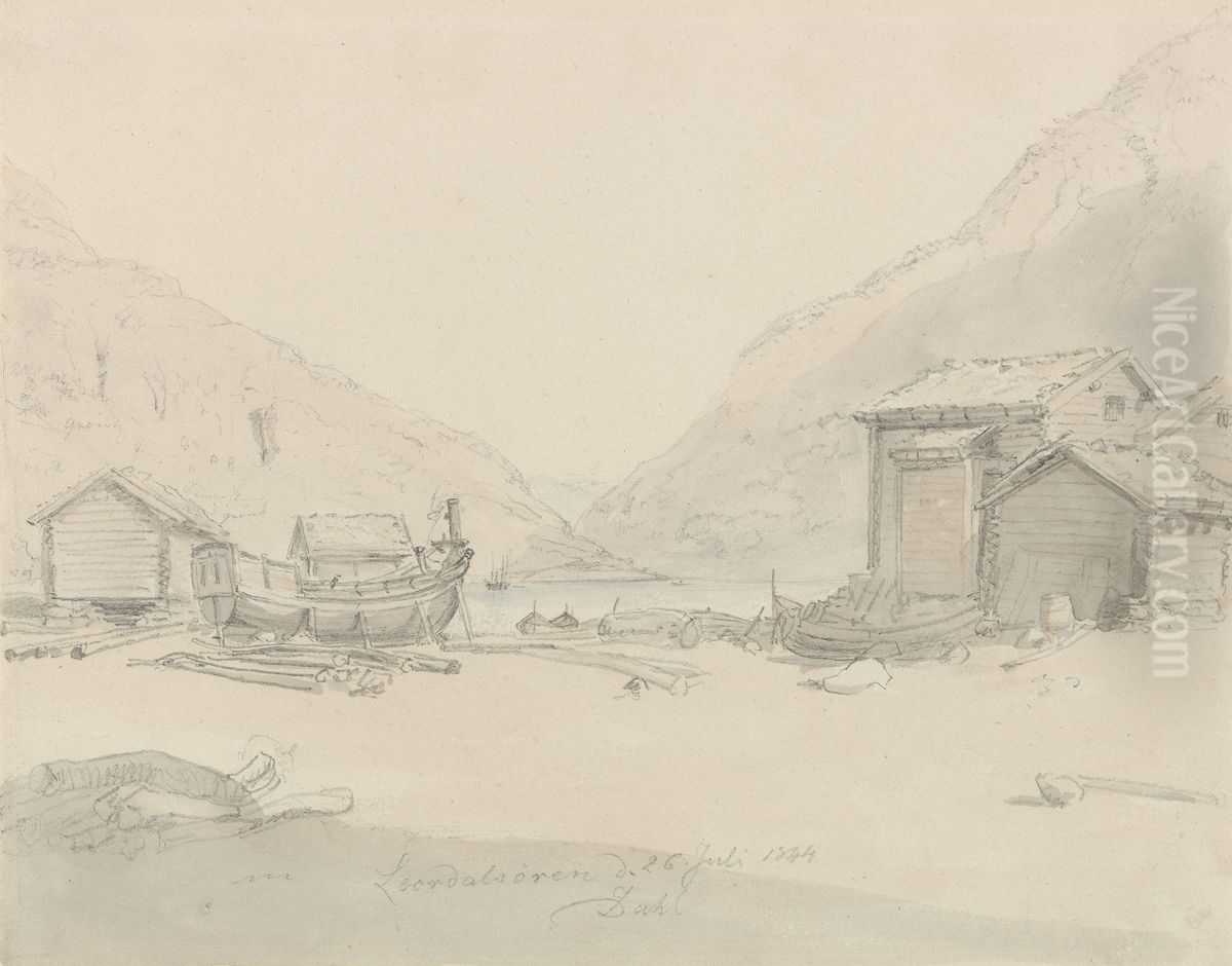 From Laerdalsoren Oil Painting by Johan Wilhelm Ludwig Dahl