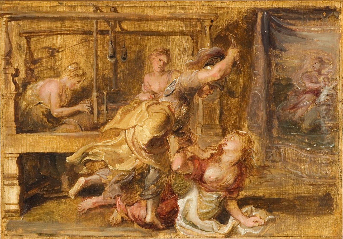 Pallas and Arachne Oil Painting by (studio of) Rubens, Peter Paul