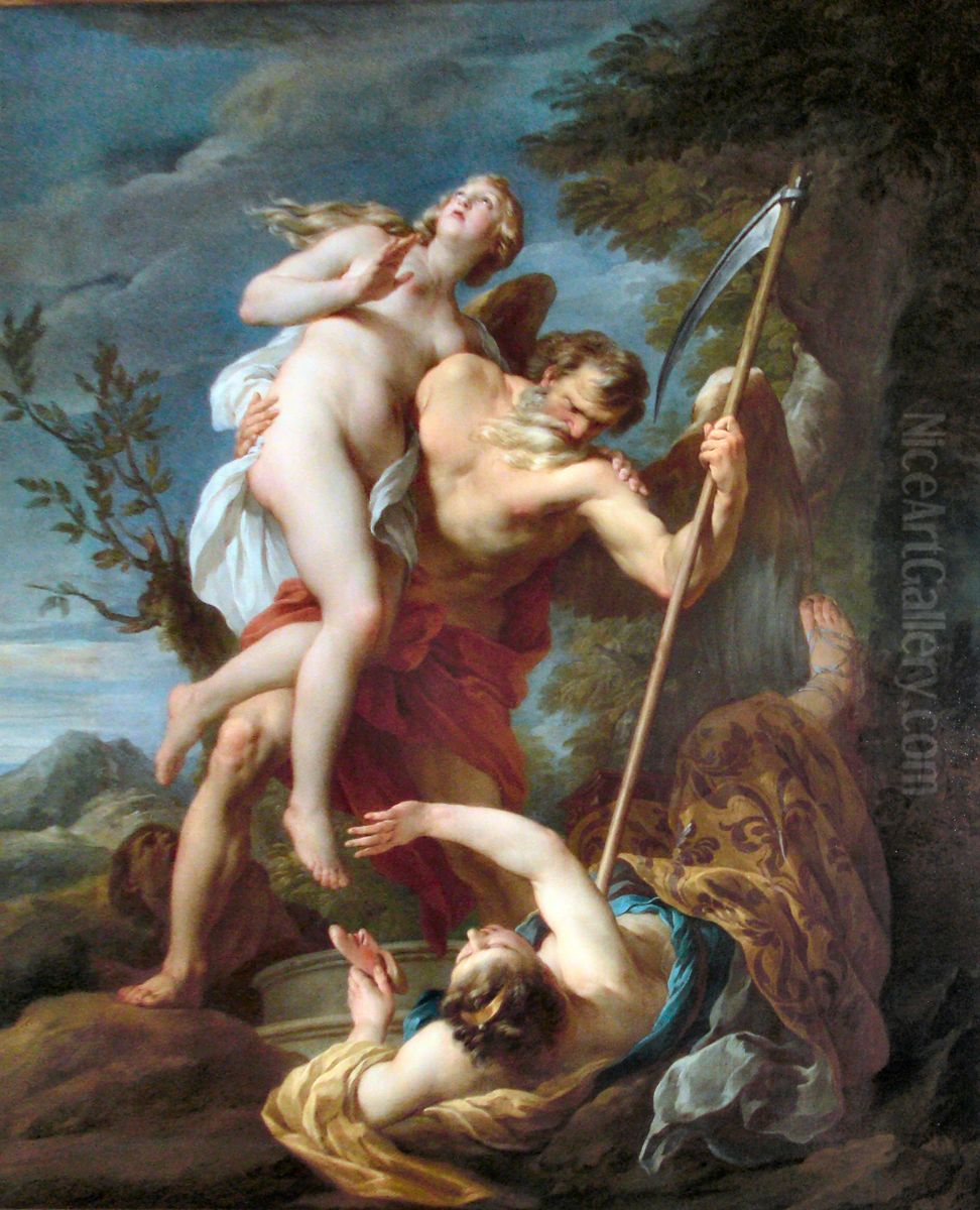 Time Saving Truth from Falsehood and Envy. Oil Painting by Francois Lemoyne