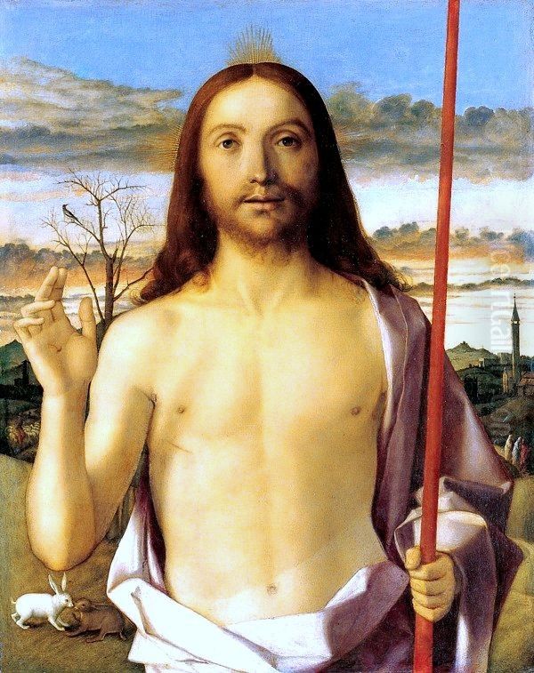 Christ Blessing Oil Painting by Giovanni Bellini