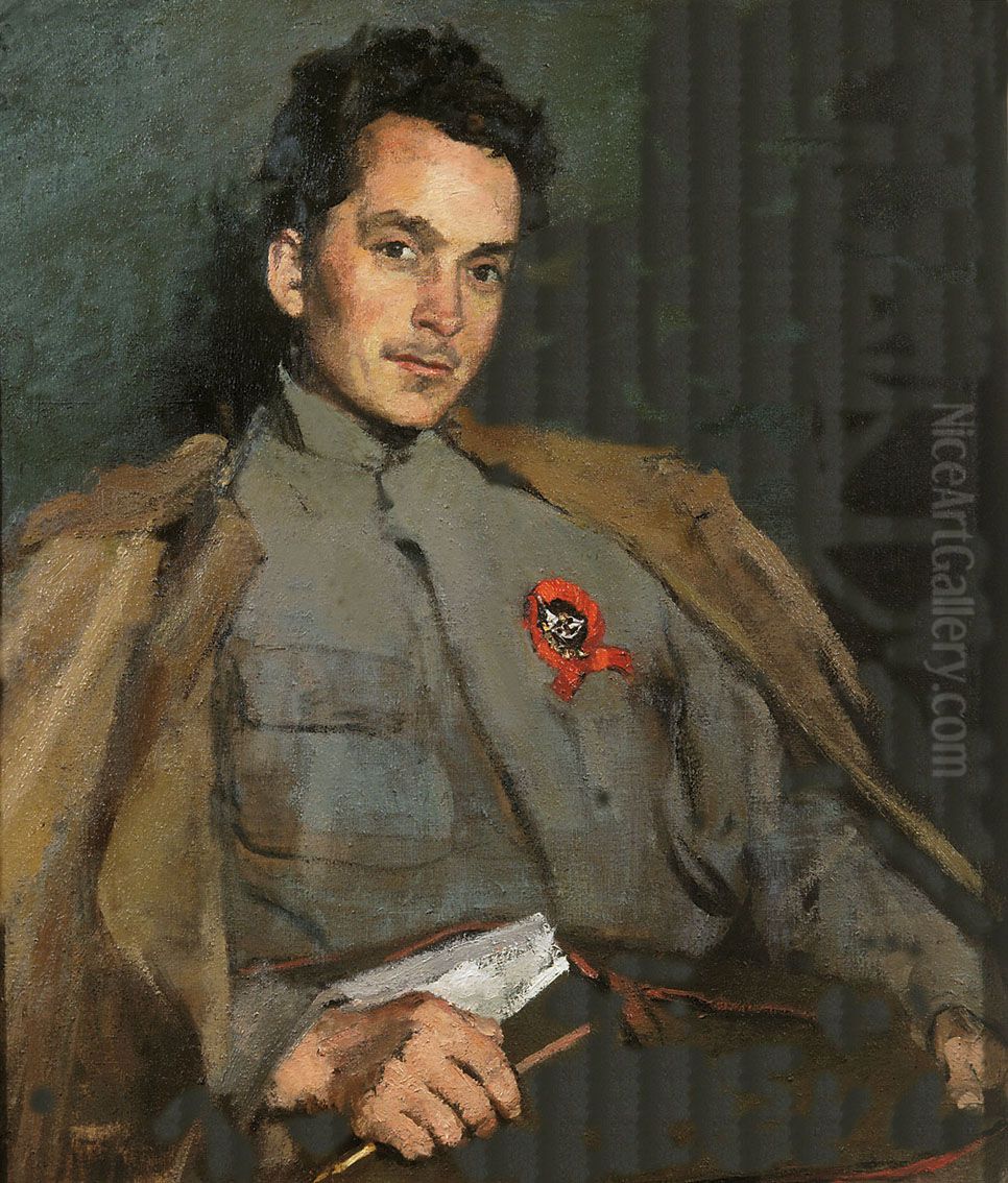 Portrait of D. A. Furmanov Oil Painting by Sergey Malyutin