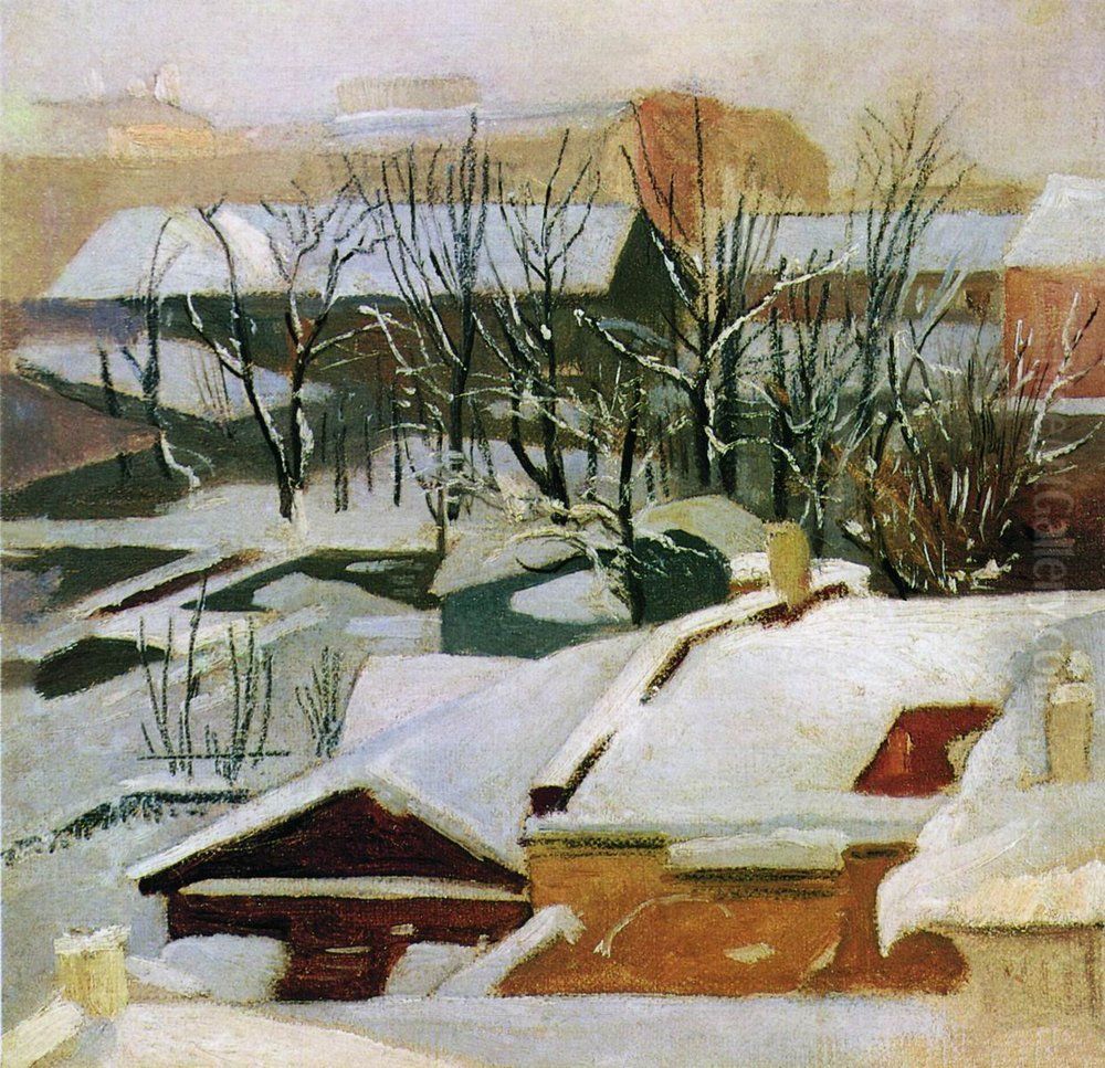 <<Gorodskie krysi zimoj>> Oil Painting by Ivan Shishkin
