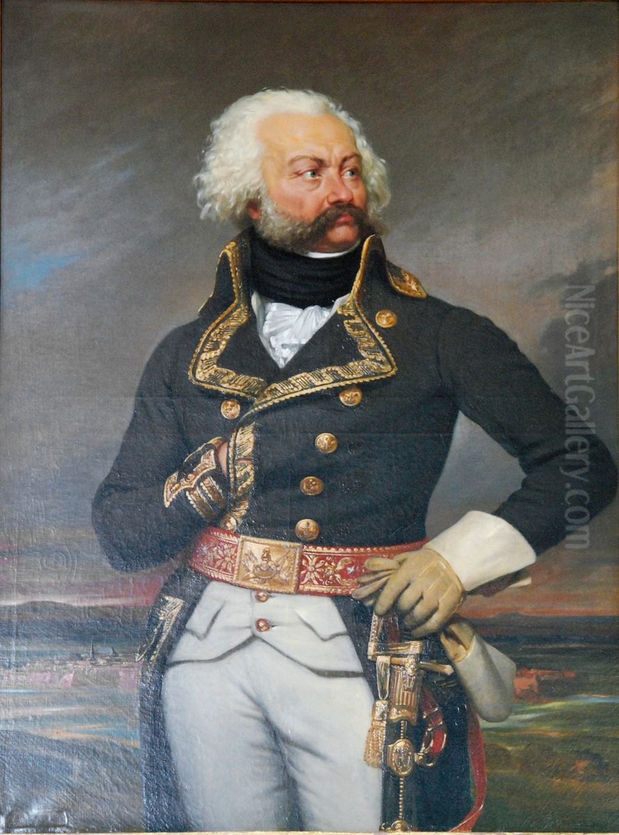 Adam-Philipe, comte de Custine (1742-1793), Fuhrer der Rhein-Armee 1792, beendete die linksrheinische Adelsherrschaft Oil Painting by Joseph-Desire Court