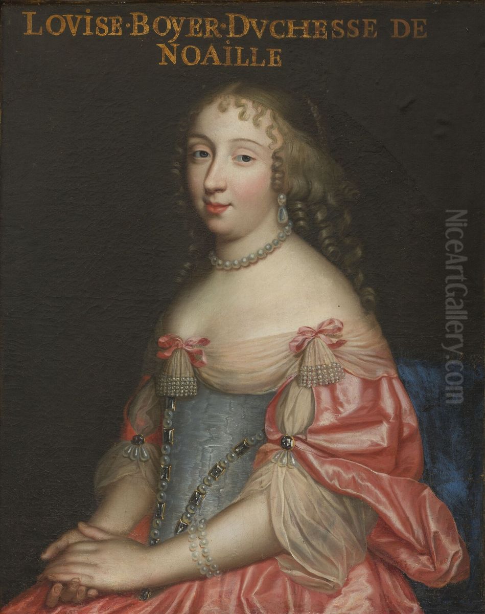 Louise Boyer, Duchess of Noailles (1632-1697) Oil Painting by Henri and Charles Beaubrun