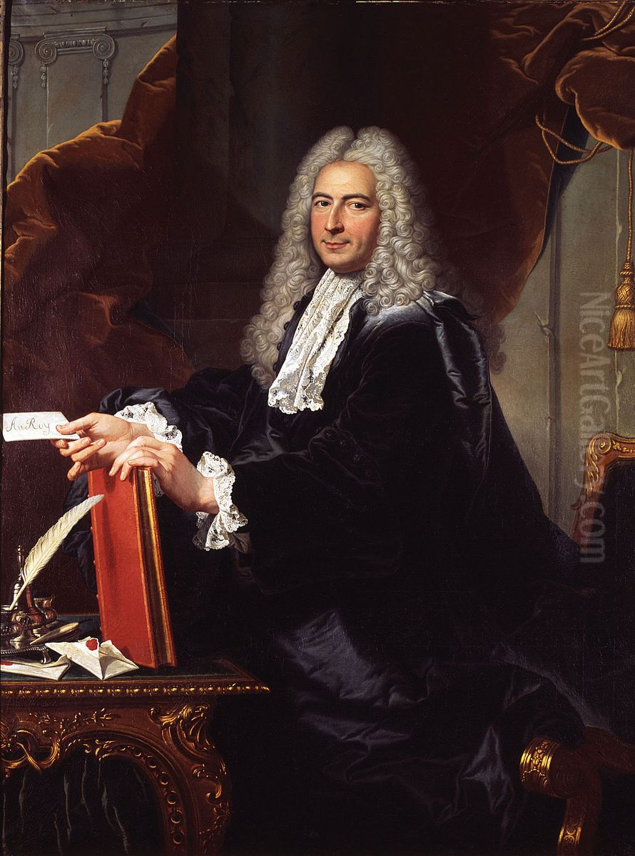 Portrait de Philibert Orry, controleur general des Finances (1689-1747) Oil Painting by Hyacinthe Rigaud