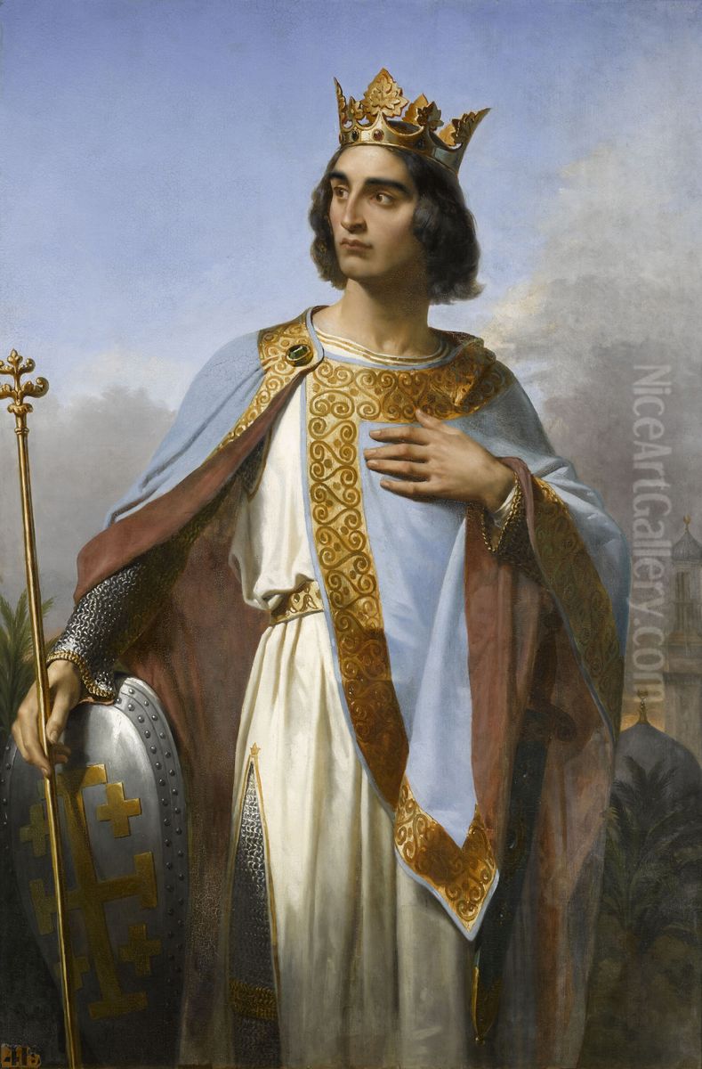 Baldwin I. of Jerusalem Oil Painting by Merry-Joseph Blondel