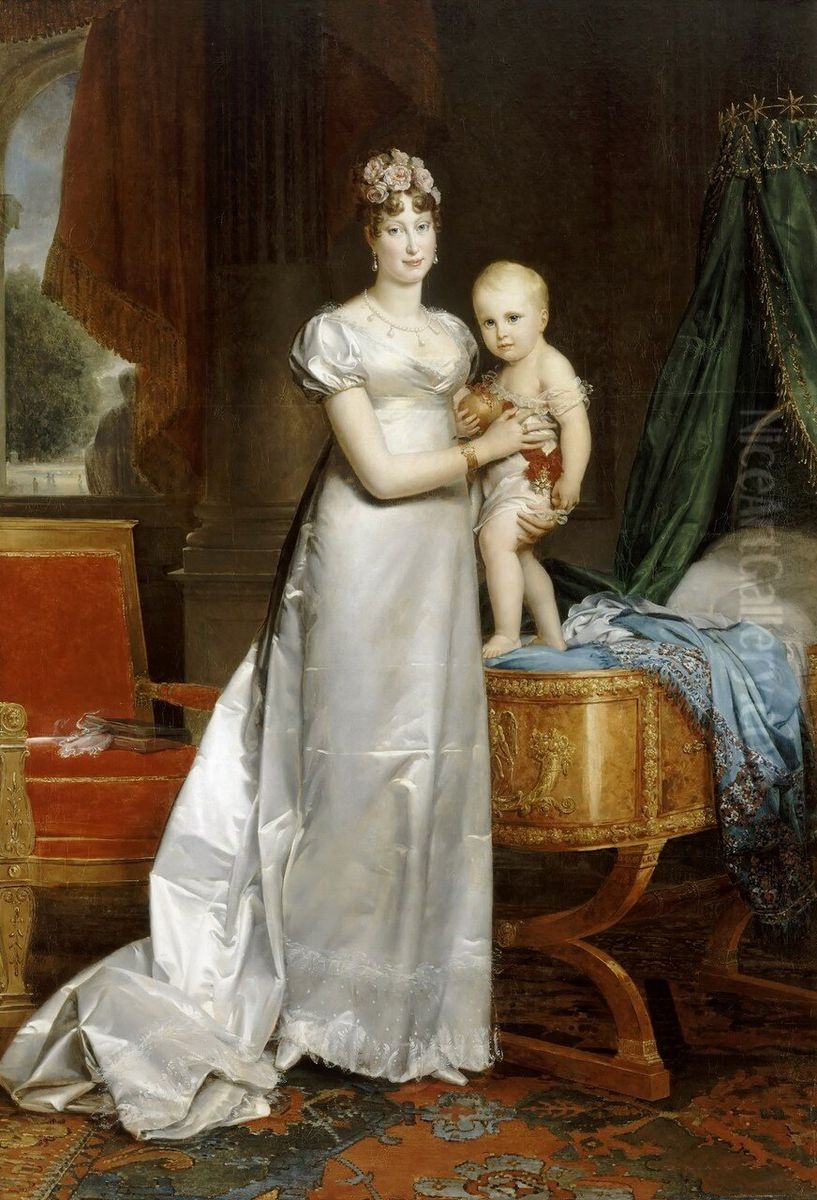 Marie-Louise, Empress of the French, and the Roi de Rome Oil Painting by Francois Gerard