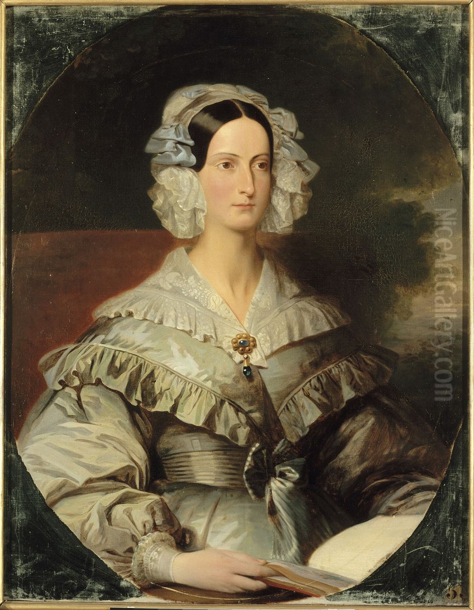 Marie-Christine-Caroline d'Orleans, Duchess of Wurtemberg Oil Painting by Franz Xavier Winterhalter
