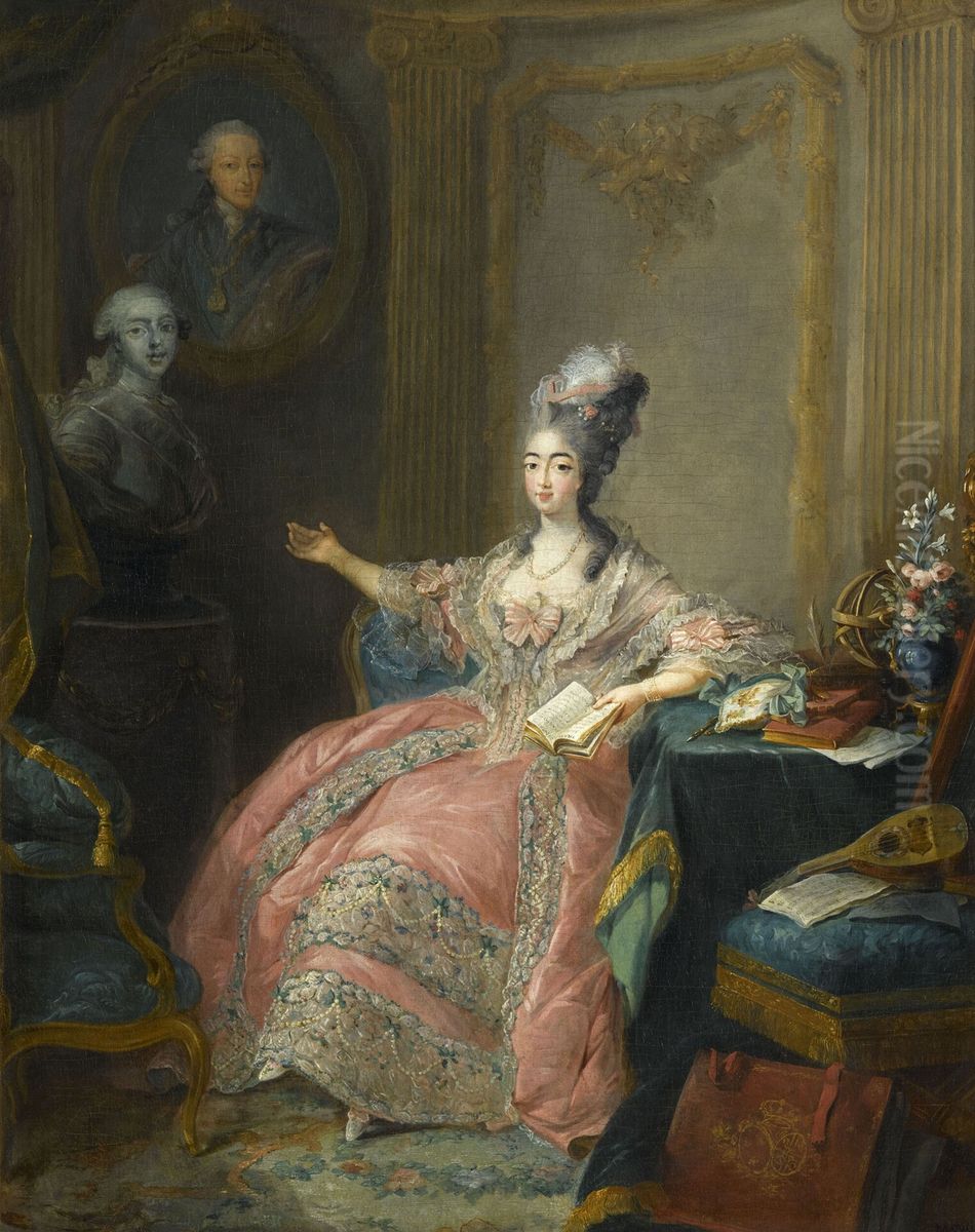 Marie-Josephine-Louise de Savoie, Countess of Provence Oil Painting by Jean-Baptiste Andre Gautier-Dagoty