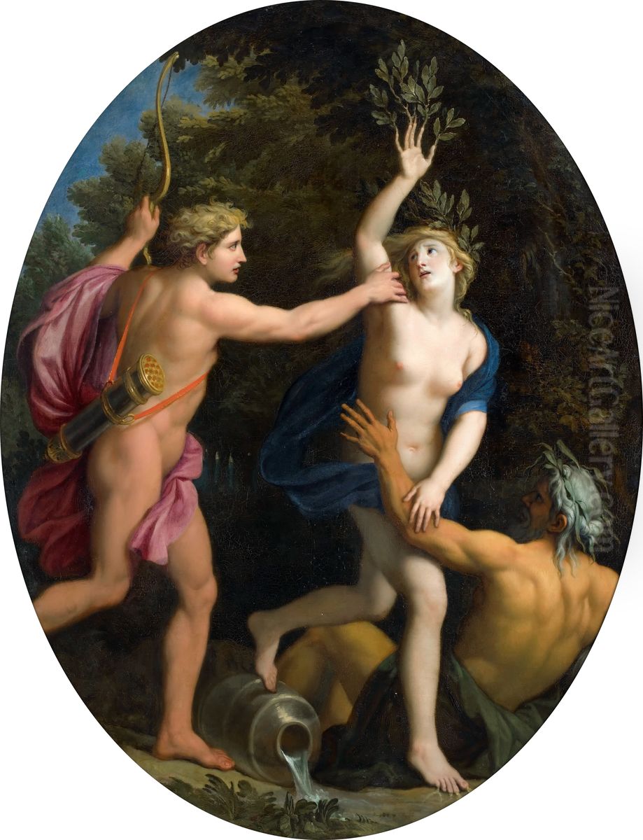 Apollo  and Daphne Oil Painting by Rene-Antoine Houasse