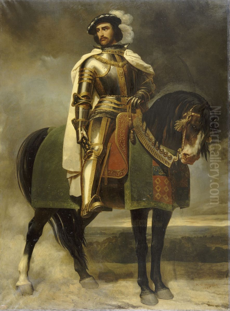 Pierre de Rohan, seigneur de Gye (?-1514) Oil Painting by Raymond Monvoisin