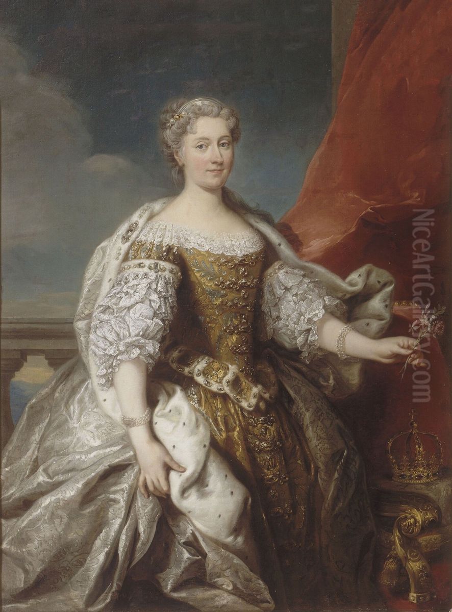 Katarzyna Opalinska, Queen of the Polish-Lithuanian Commonwealth and Duchess of Lorraine. Oil Painting by Jean-Baptiste van Loo