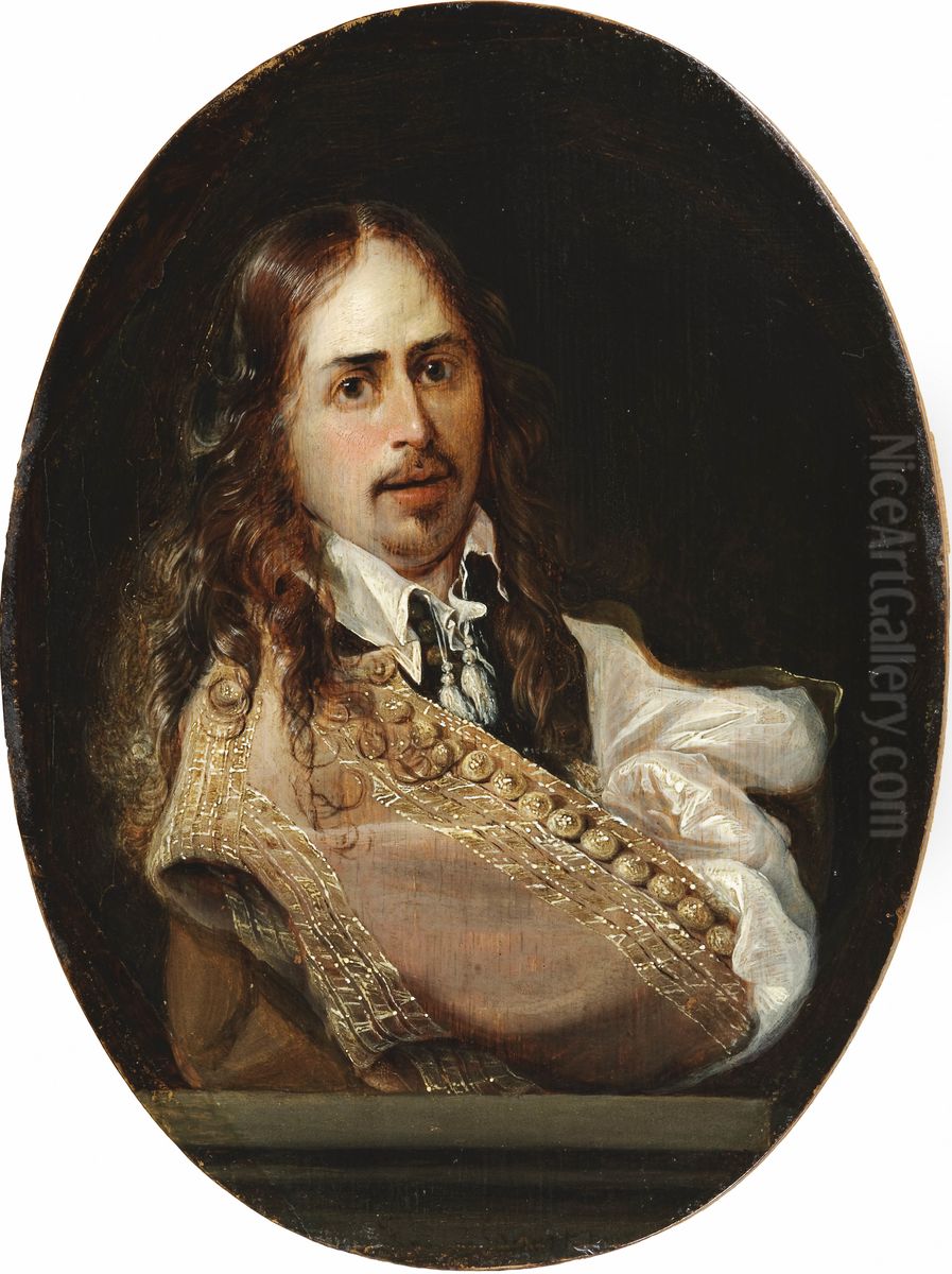 Self-portrait and Portrait of Cornelia Bouwers, the artist's wife Oil Painting by Karel Slabbaert