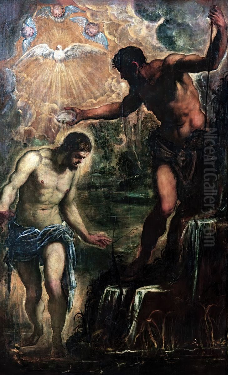 The Baptism of Christ Oil Painting by Jacopo Tintoretto