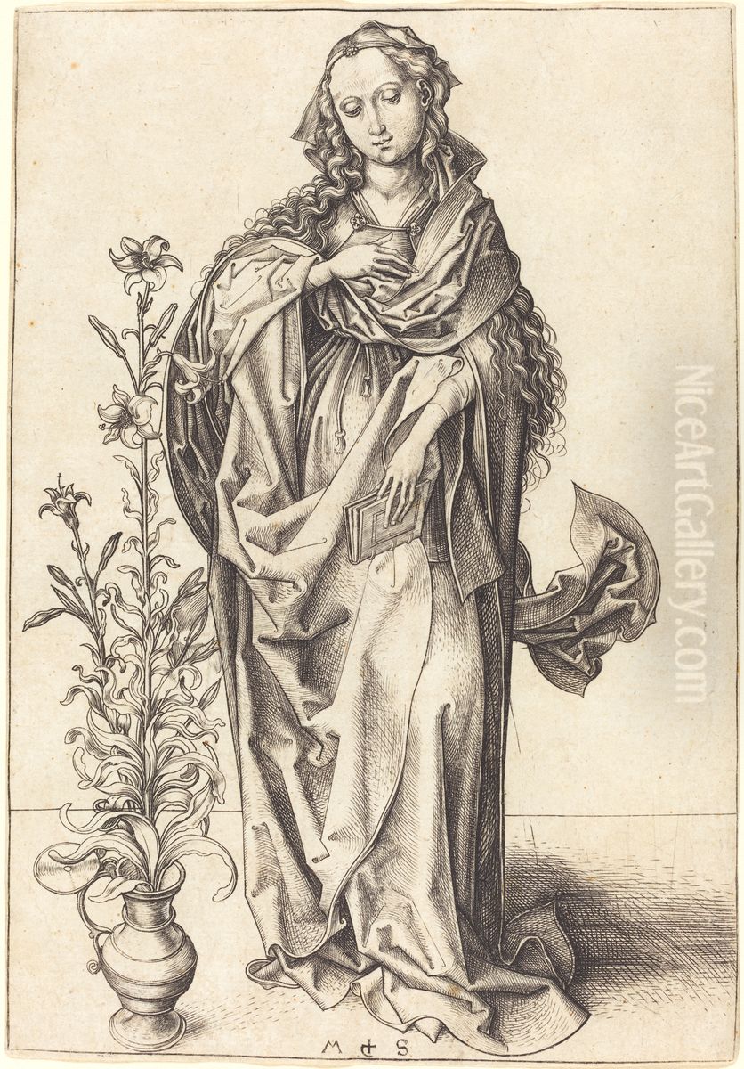The Madonna Oil Painting by Martin Schongauer