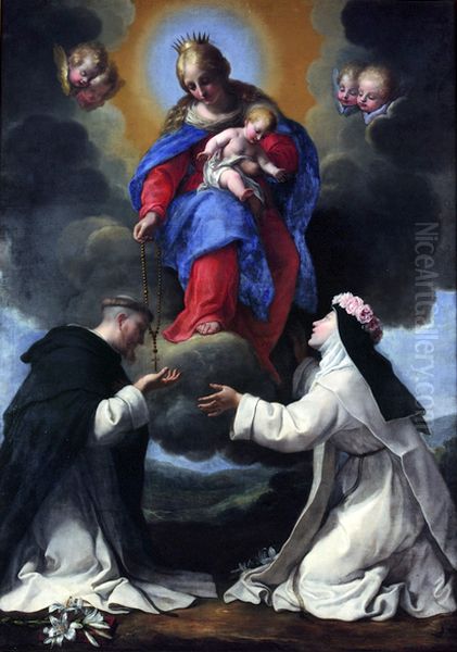 Donation of the rosary Oil Painting by Onorio Marinari