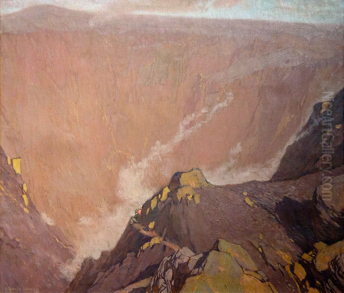Au bord du cratere du Vesuve Oil Painting by Georges Paul Leroux