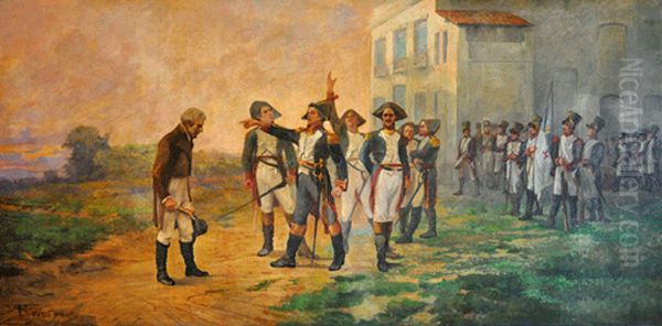 Jose Peregrino, Revolucao Pernambucana - 1817 Oil Painting by Antonio Parreiras