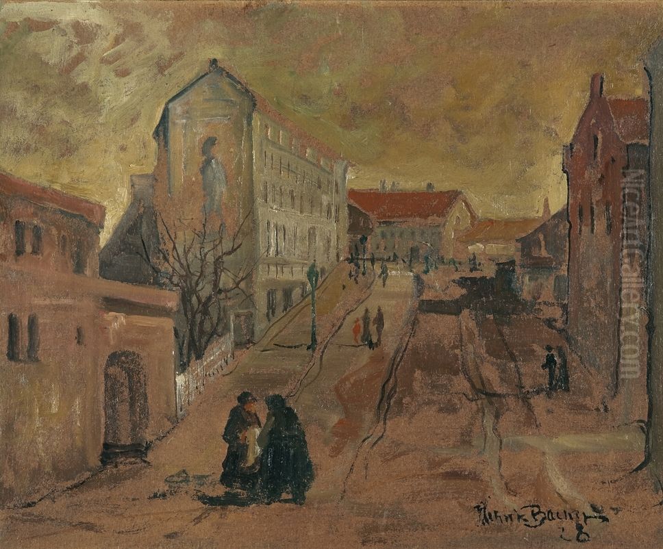 Gateparti Oil Painting by Henrik Backer