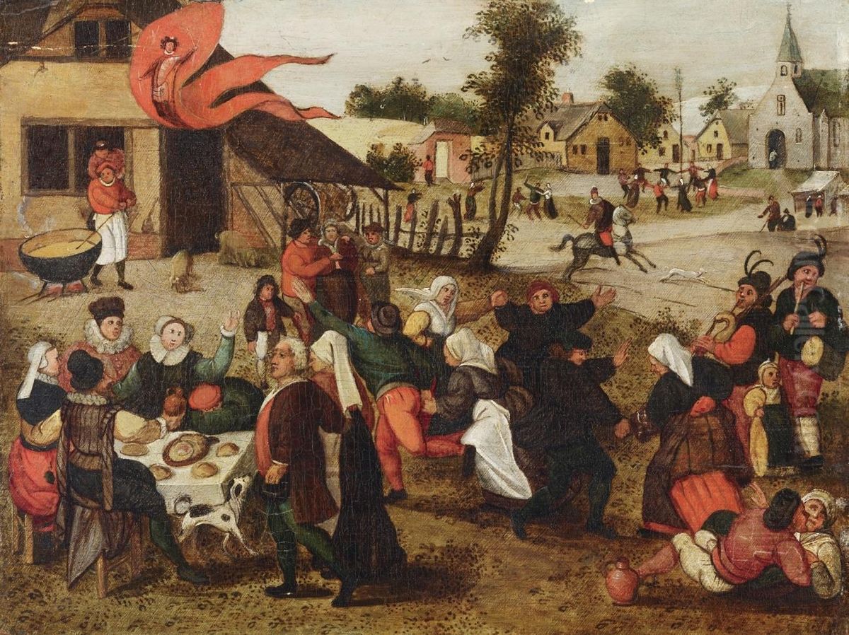 Village feast Oil Painting by Abel Grimmer