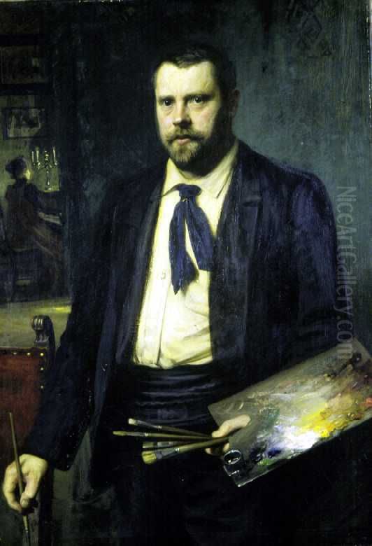 Self-portrait Oil Painting by Carl Frithjof Smith