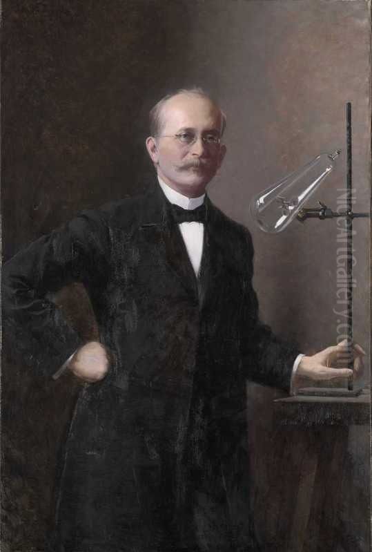 Portrait of Kristian Olaf Bernhard Birkeland Oil Painting by Asta Norregaard