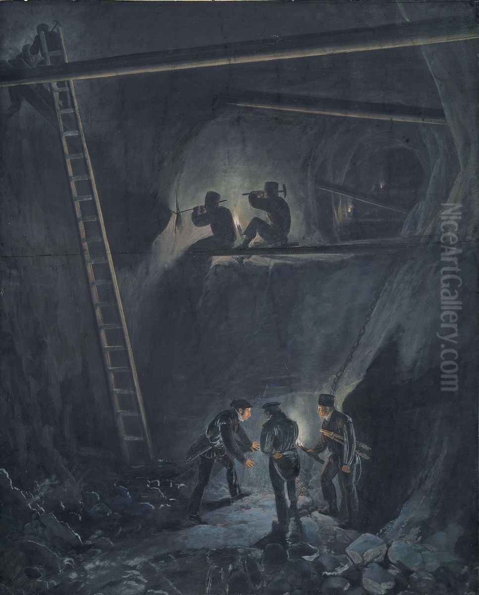From the King's Mine at Kongsberg Oil Painting by Johannes Flintoe