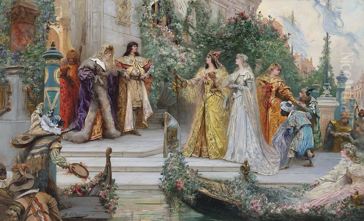 The Arrival of the Guests, Venice Oil Painting by Georges Clairin