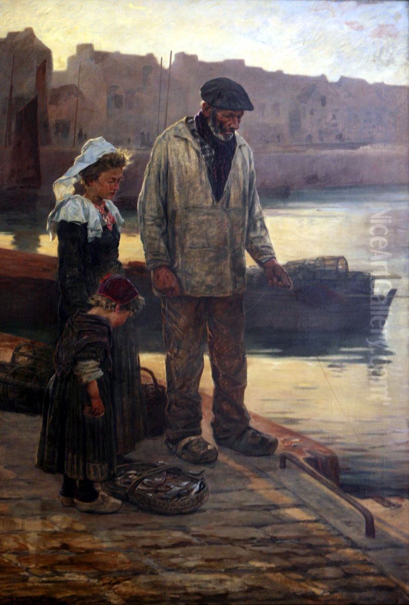 Pauvre pecheur de Concarneau Oil Painting by Achille Granchi-Taylor