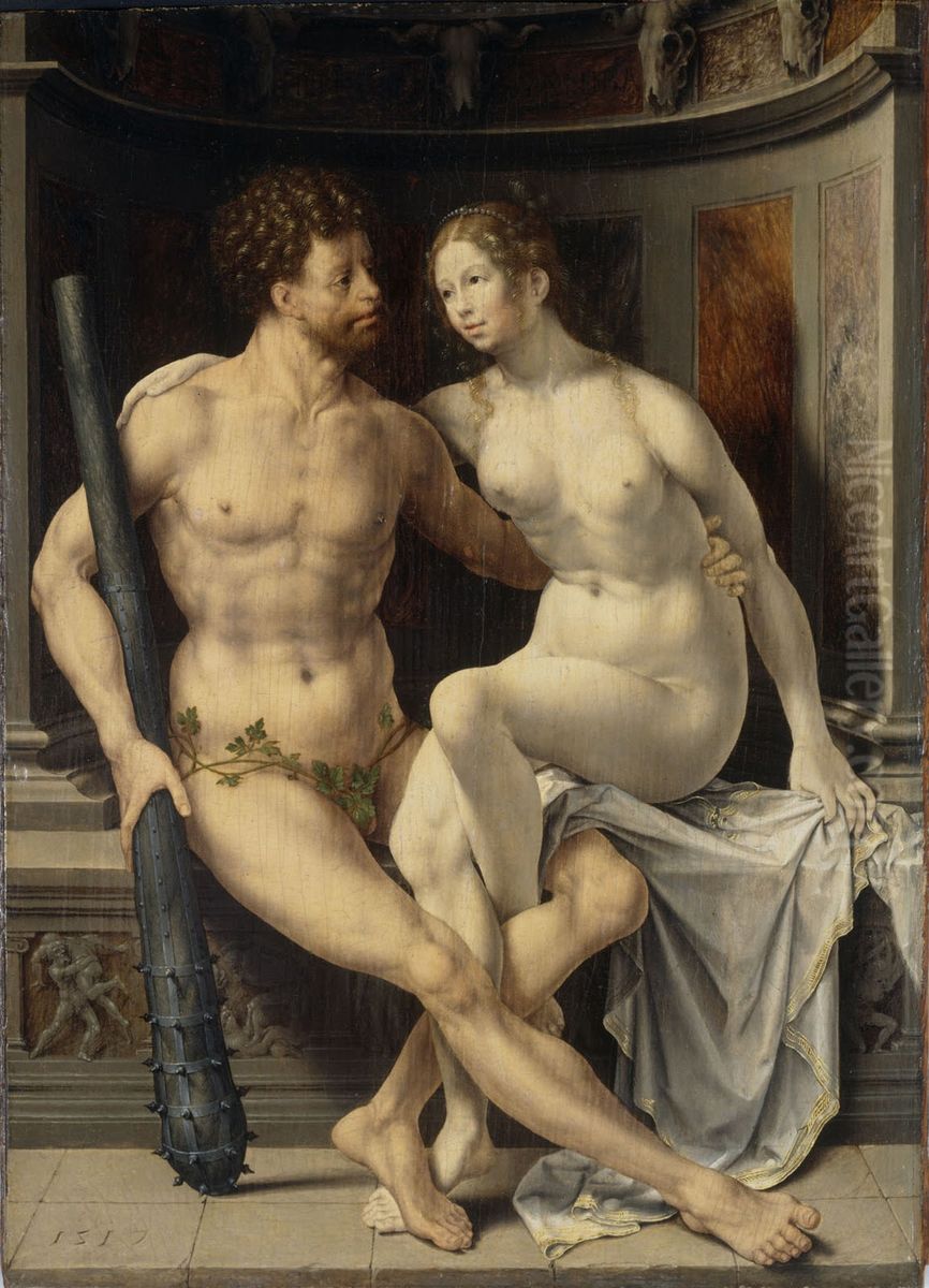 Hercules   and  Deianira Oil Painting by Jan Gossaert