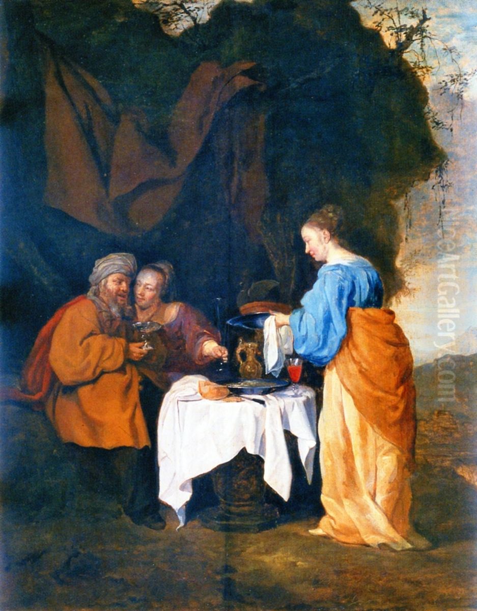 33-34) Oil Painting by Gabriel Metsu