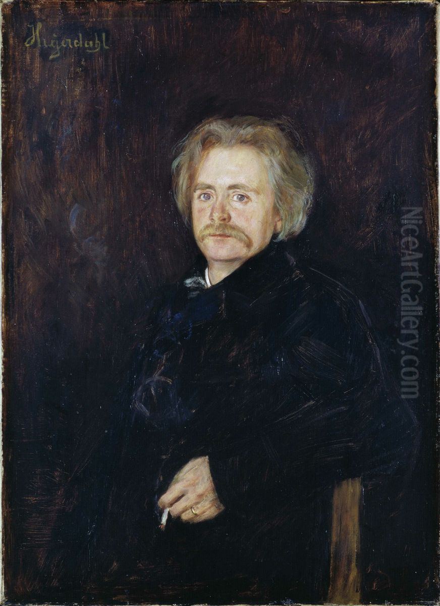 Portrait of Edvard Grieg Oil Painting by Hans Heyerdahl