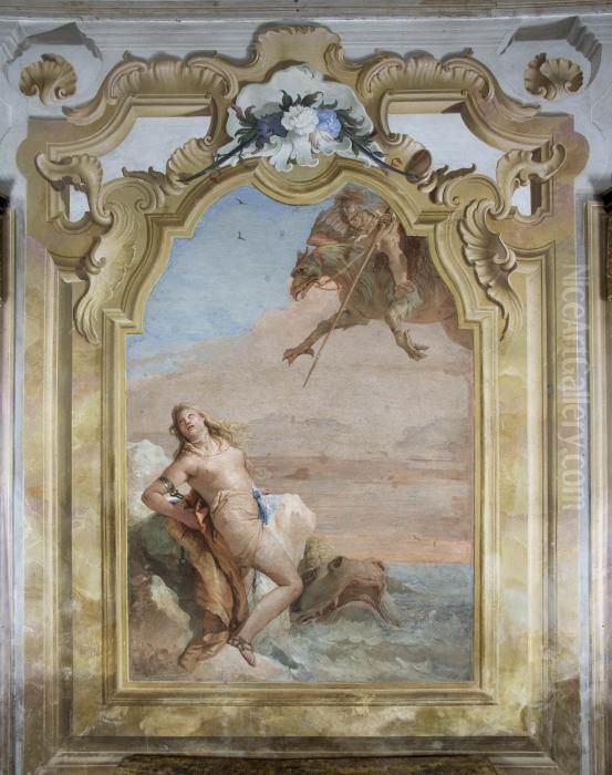 Ruggero salva Angelica Oil Painting by Giovanni Battista Tiepolo