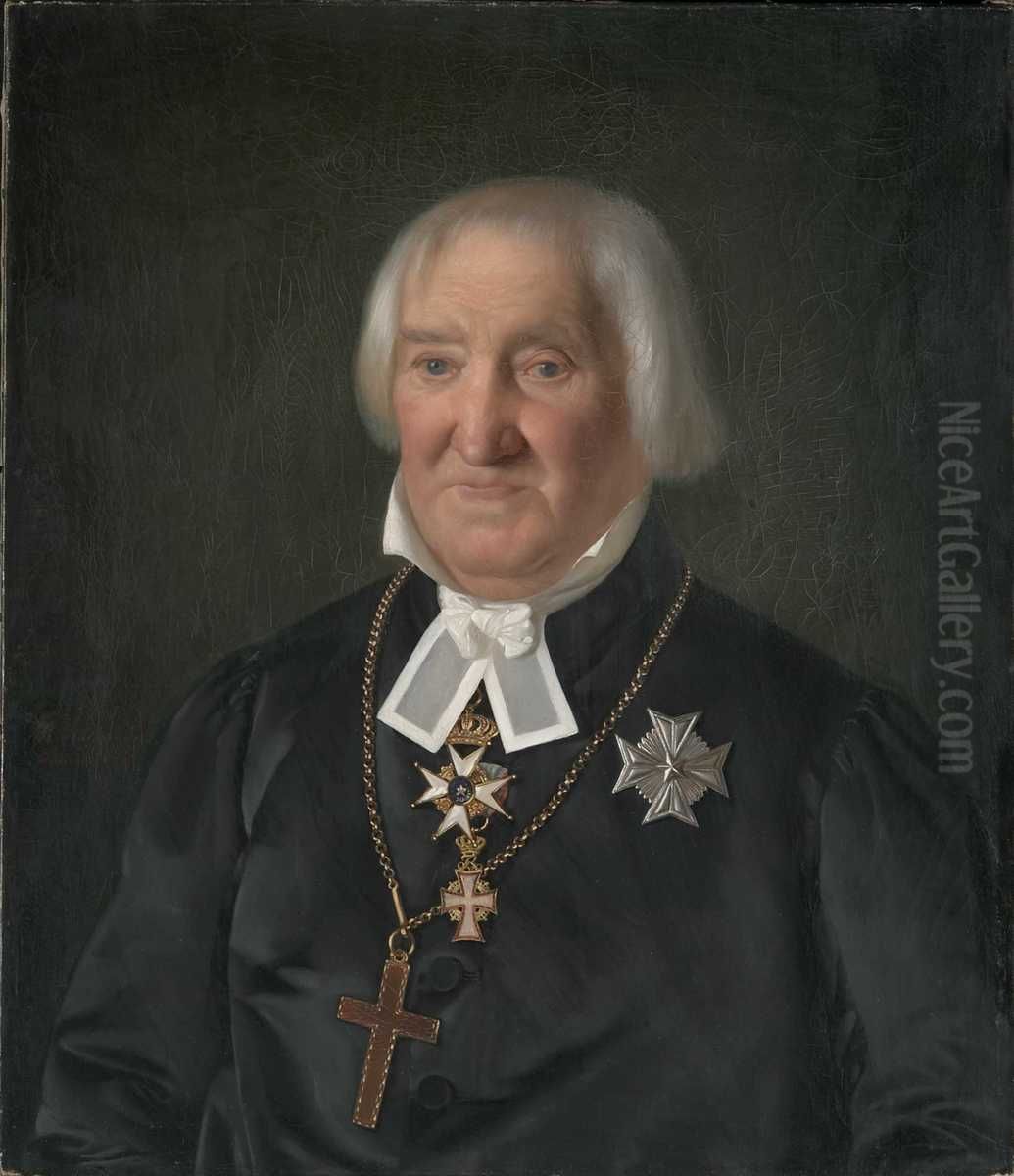 Portrett av Christian Sorenssen Oil Painting by Adolph Tidemand