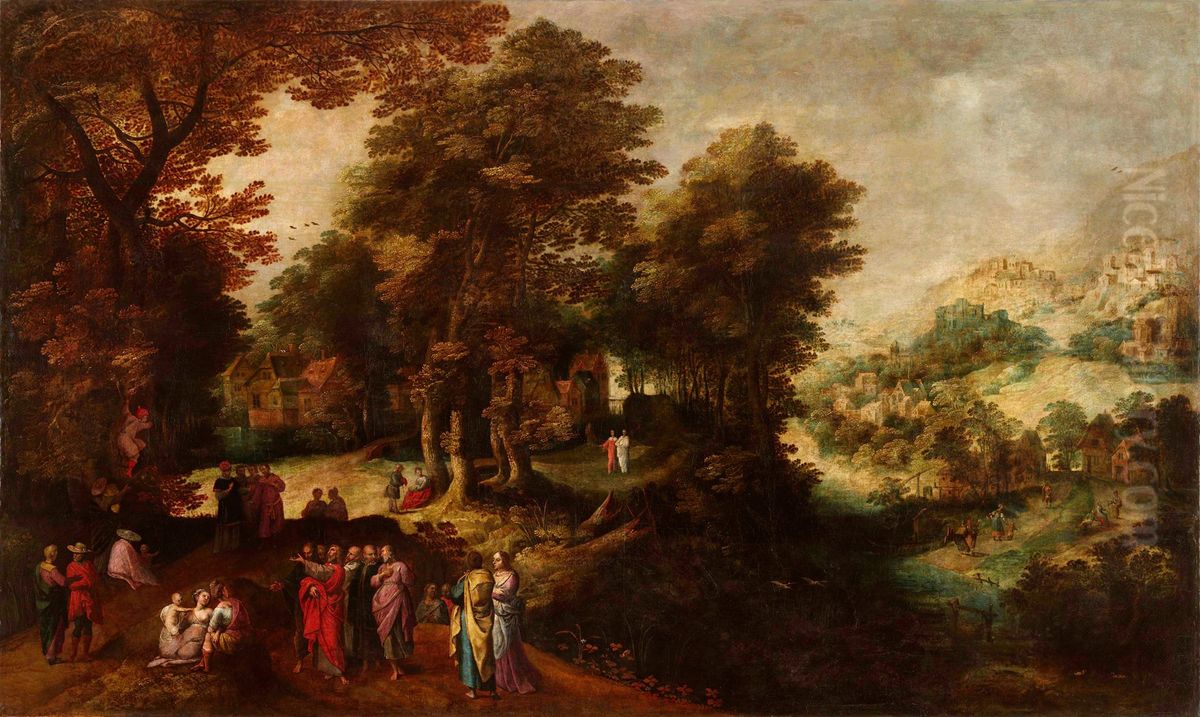 Jezus en Zacheus Oil Painting by Gillis van Coninxloo