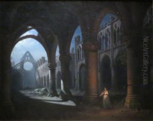 Interieur d'une abbaye en ruines