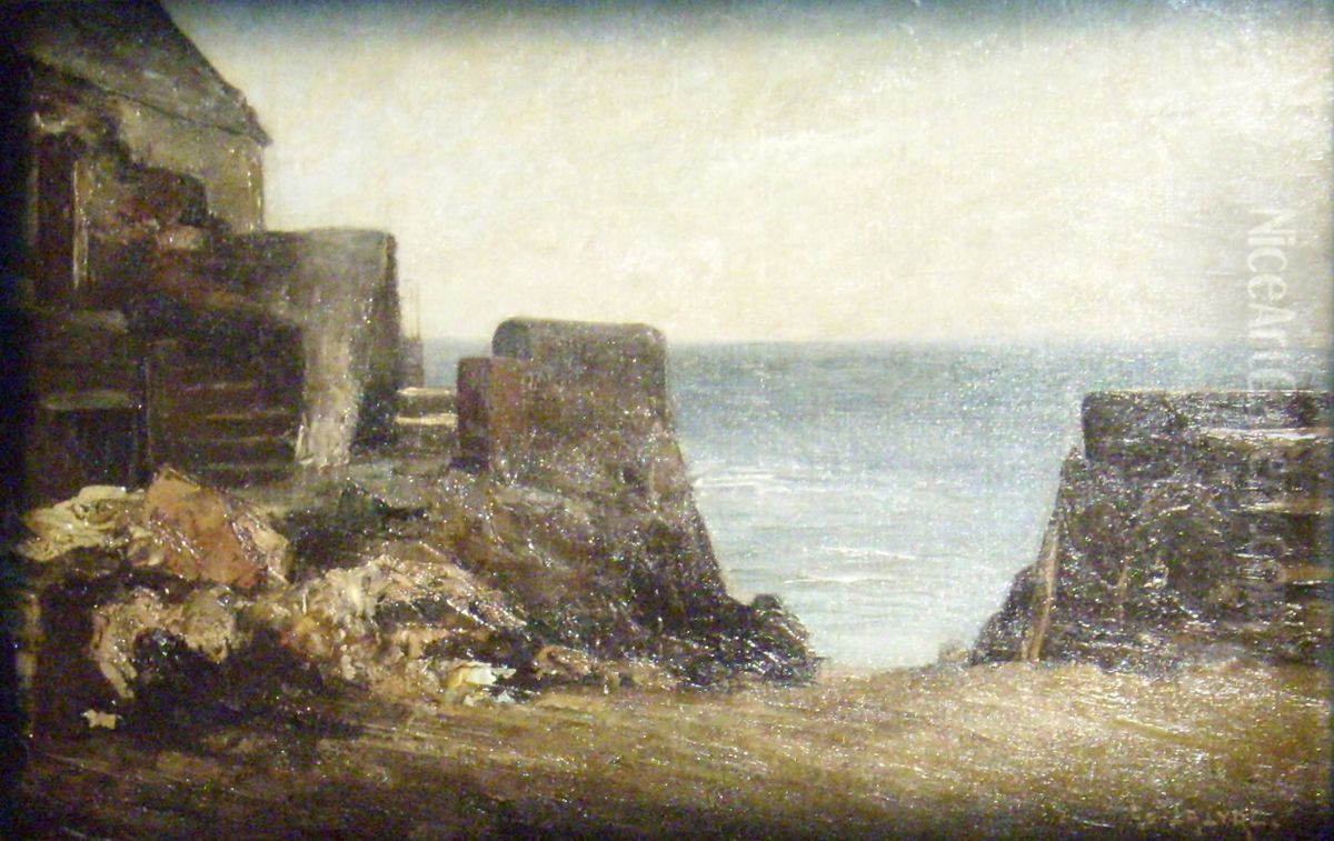 Morsalines, descent to the beach Oil Painting by Adolphe Lalyre
