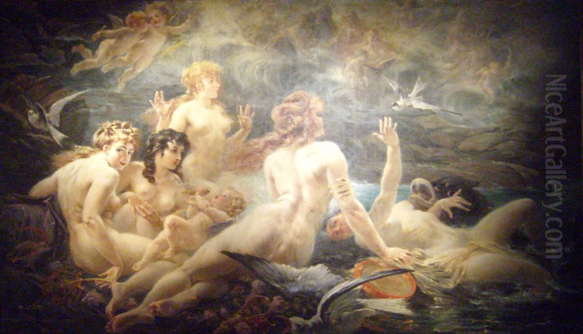The Syrens Visited by the Muses Oil Painting by Adolphe Lalyre